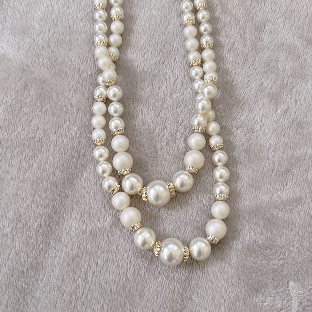 Vintage double pearl necklace wedding